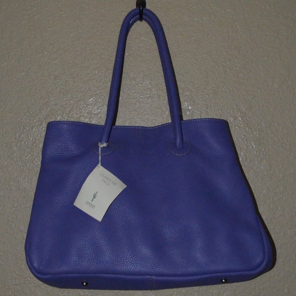 NWT Cardon Cosas Nuestras Purple Leather Double Handle Handbag
